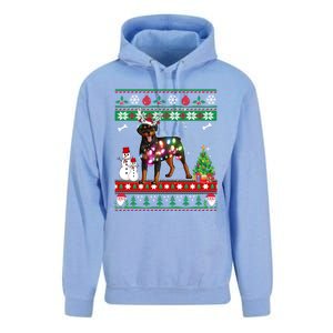 Rottweiler Christmas Lights Funny Xmas Dog Gift Unisex Surf Hoodie