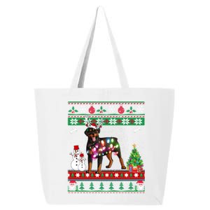 Rottweiler Christmas Lights Funny Xmas Dog Gift 25L Jumbo Tote