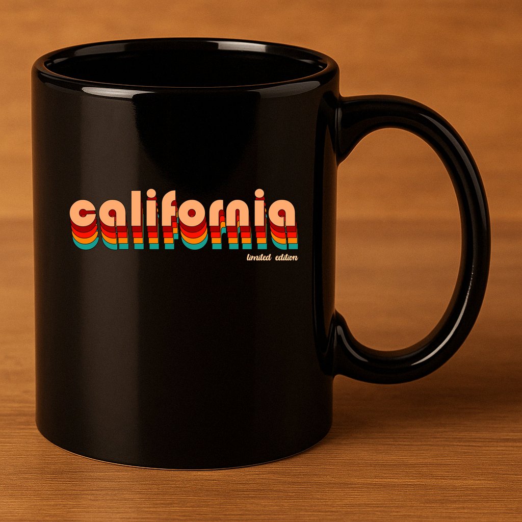 Retro California Limited Edition Logo 11oz C Handle Ceramic Mug