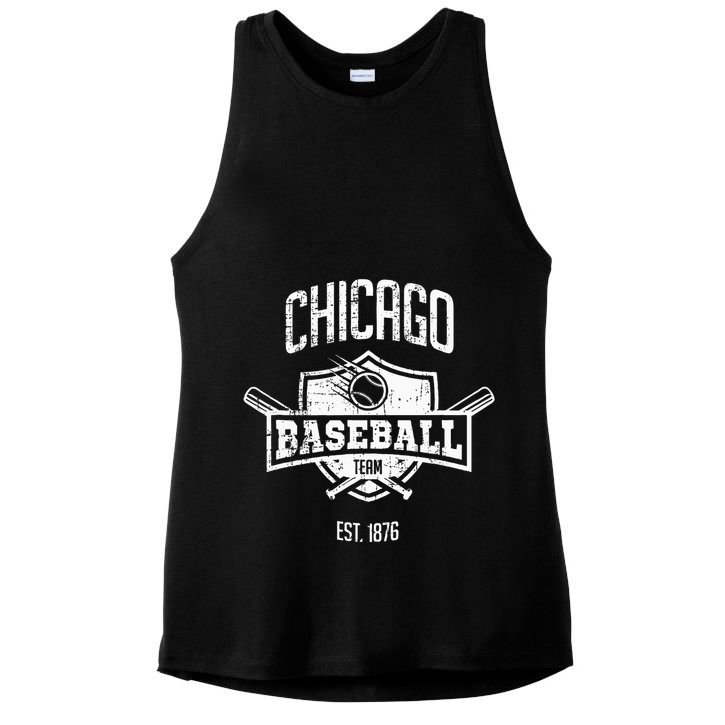 Retro Cub Look Fan Gift Party Tailgate Ladies PosiCharge Tri-Blend Wicking Tank