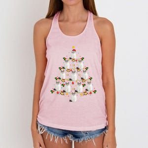 Ragdoll Cat Lover Xmas Matching Santa Ragdoll Christmas Tree Gift Women's Knotted Racerback Tank