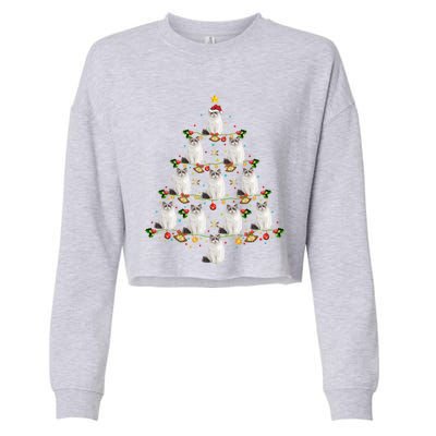 Ragdoll Cat Lover Xmas Matching Santa Ragdoll Christmas Tree Gift Cropped Pullover Crew