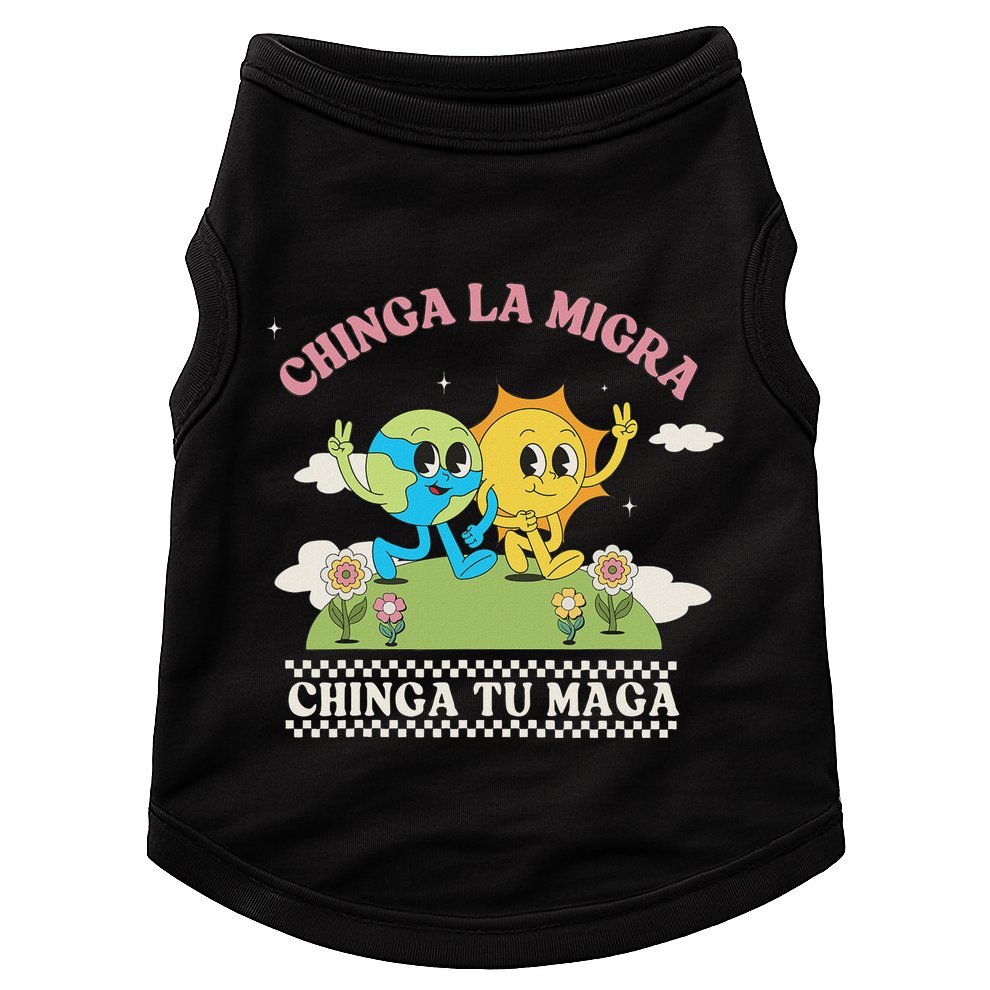 Retro Chinga La Migra Chinga Tu Maga Doggie Tank