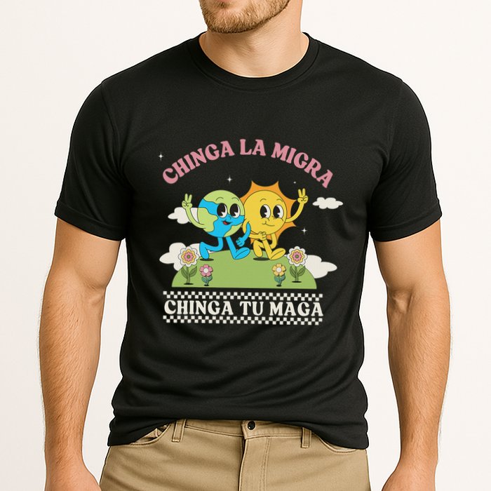 Retro Chinga La Migra Chinga Tu Maga Performance Shirt