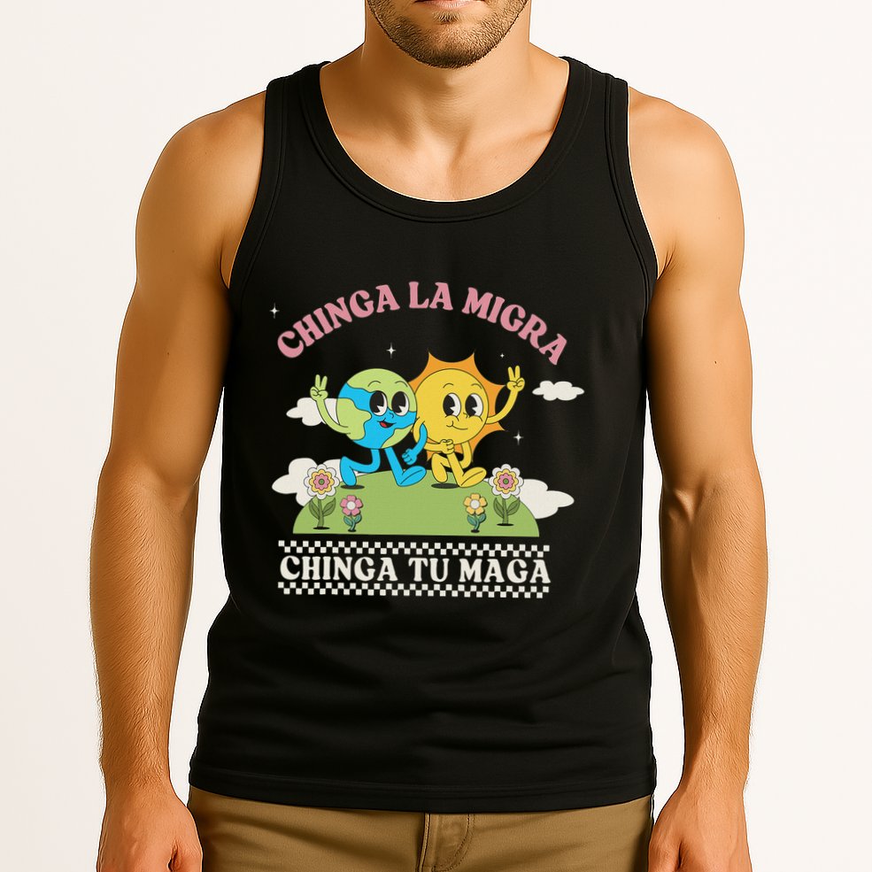 Retro Chinga La Migra Chinga Tu Maga Tank Top