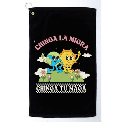 Retro Chinga La Migra Chinga Tu Maga Golf Towel