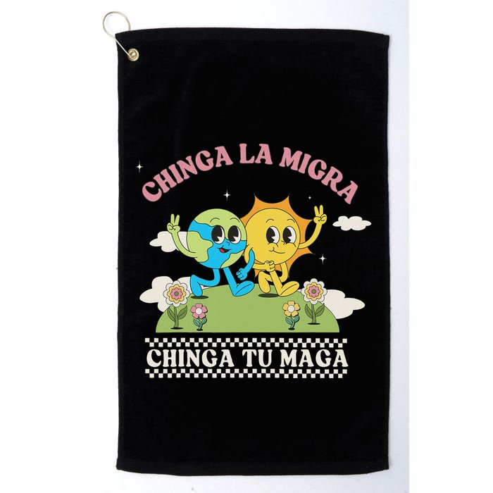 Retro Chinga La Migra Chinga Tu Maga Golf Towel