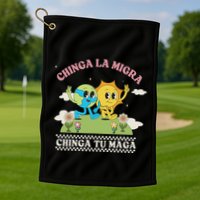 Retro Chinga La Migra Chinga Tu Maga Golf Towel