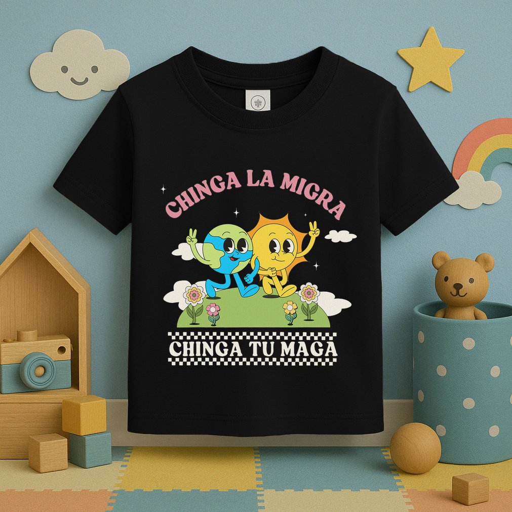 Retro Chinga La Migra Chinga Tu Maga Toddler T-Shirt