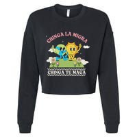 Retro Chinga La Migra Chinga Tu Maga Cropped Pullover Crew
