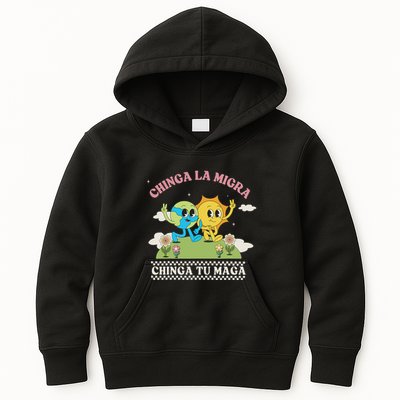 Retro Chinga La Migra Chinga Tu Maga Kids Hoodie