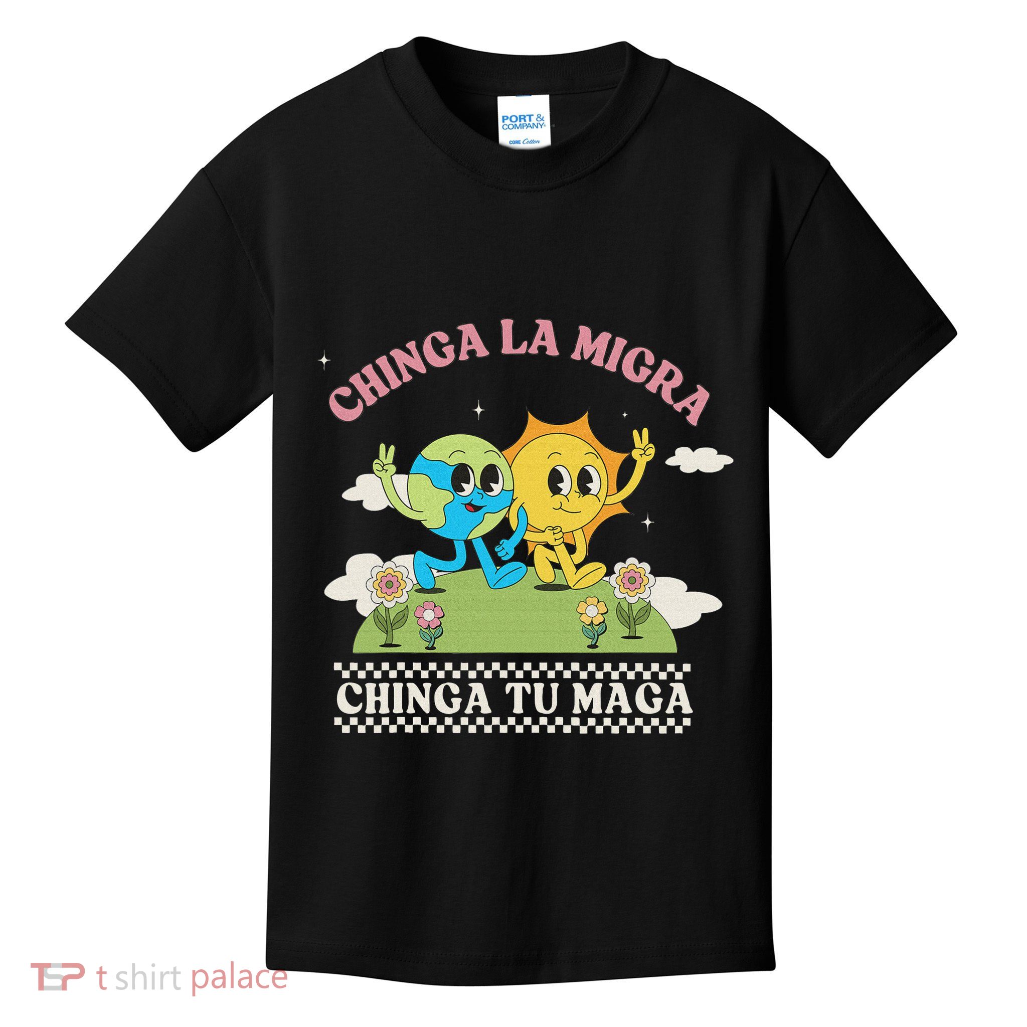 Retro Chinga La Migra Chinga Tu Maga Kids T-Shirt
