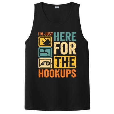 Rv Camping Lover Just Here For Hookups Retro Camper Funny PosiCharge Competitor Tank