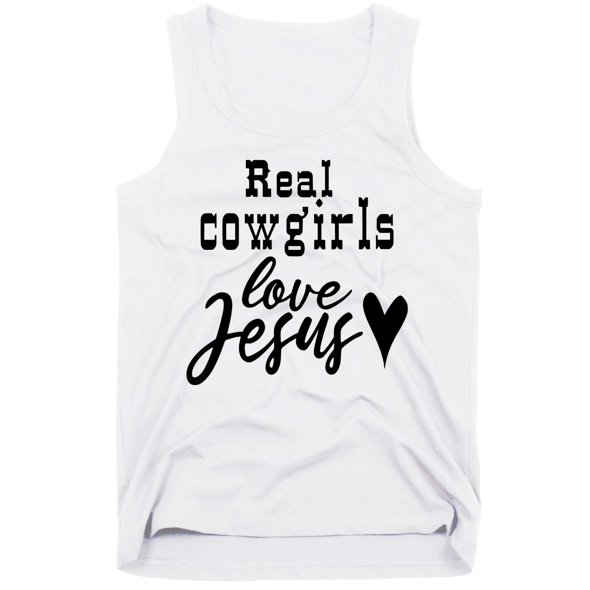 Real Cowgirls Love Jesus Christian Western Cowgirl Tank Top