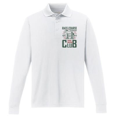 Race Course Legendary Horse Racing Club Performance Long Sleeve Polo