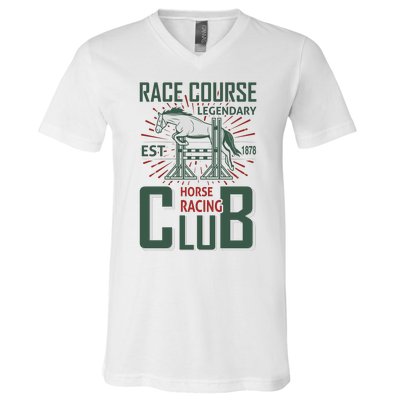 Race Course Legendary Horse Racing Club V-Neck T-Shirt