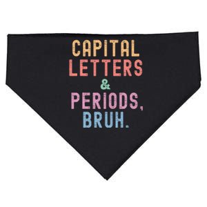 retro Capital Letters And Periods Bruh USA-Made Doggie Bandana