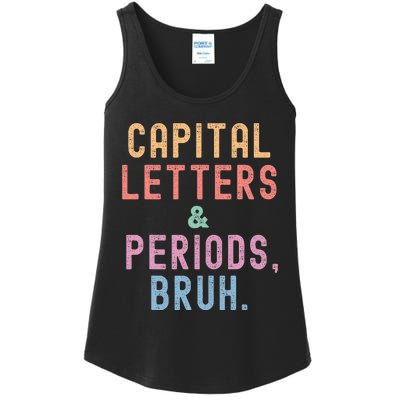 retro Capital Letters And Periods Bruh Ladies Essential Tank