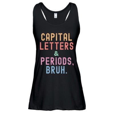 retro Capital Letters And Periods Bruh Ladies Essential Flowy Tank