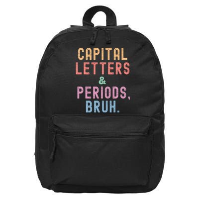 retro Capital Letters And Periods Bruh 16 in Basic Backpack