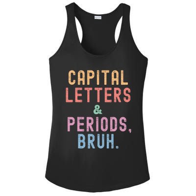 retro Capital Letters And Periods Bruh Ladies PosiCharge Competitor Racerback Tank