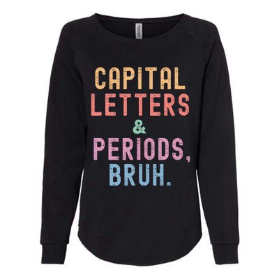 retro Capital Letters And Periods Bruh Womens California Wash Sweatshirt