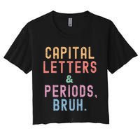 retro Capital Letters And Periods Bruh Women's Crop Top Tee