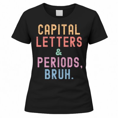 retro Capital Letters And Periods Bruh Women's T-Shirt