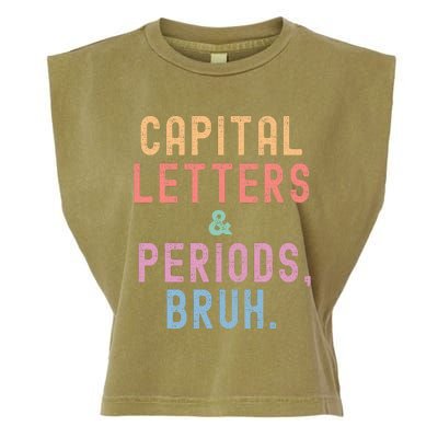 retro Capital Letters And Periods Bruh Garment-Dyed Women's Muscle Tee