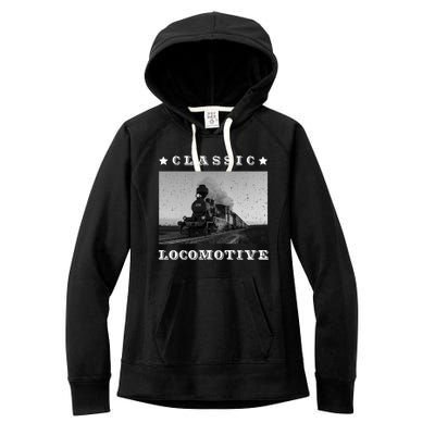 Retro Classic Locomotive Steam Train Lovers Vintage Gift Women's Fleece Hoodie