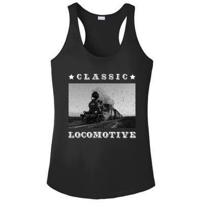 Retro Classic Locomotive Steam Train Lovers Vintage Gift Ladies PosiCharge Competitor Racerback Tank