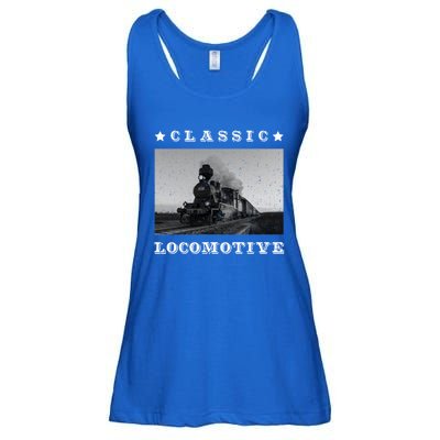 Retro Classic Locomotive Steam Train Lovers Vintage Gift Ladies Essential Flowy Tank