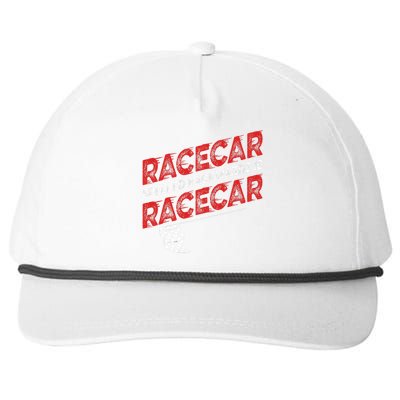 Race Car Lovers Car Racing Apparel Racecar Spelled Backwards Snapback Five-Panel Rope Hat