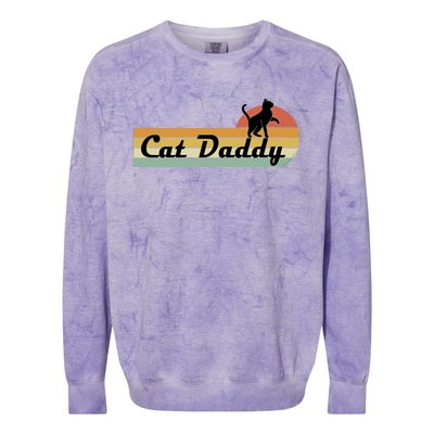 Retro Cat Lovers Cat Daddy Colorblast Crewneck Sweatshirt