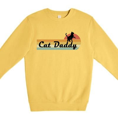 Retro Cat Lovers Cat Daddy Premium Crewneck Sweatshirt