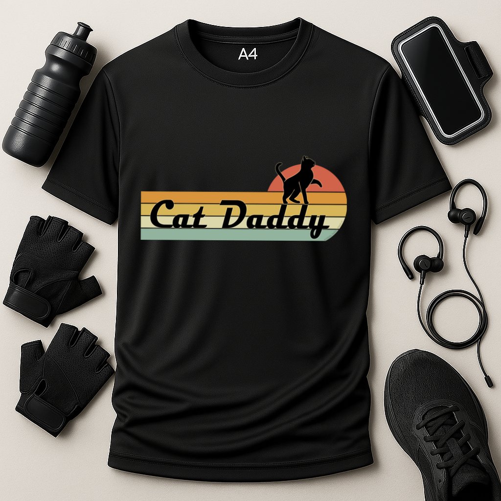 Retro Cat Lovers Cat Daddy Performance Shirt
