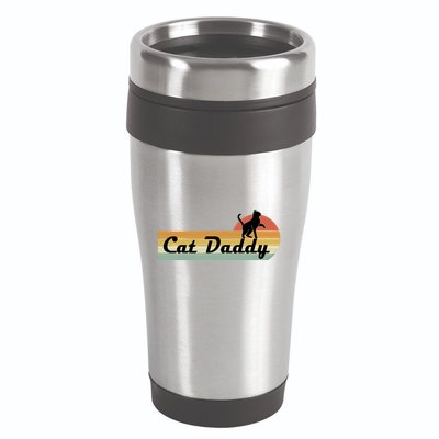 Retro Cat Lovers Cat Daddy 16oz Travel Tumbler