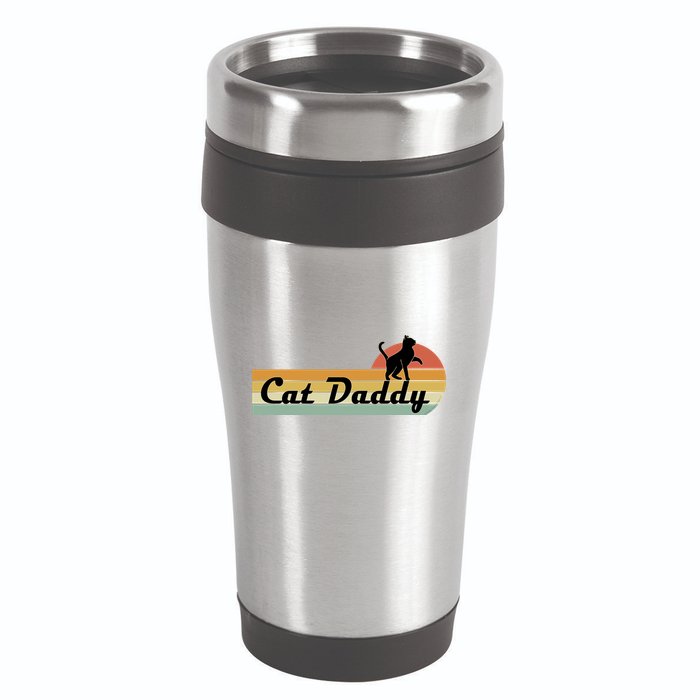 Retro Cat Lovers Cat Daddy 16oz Travel Tumbler
