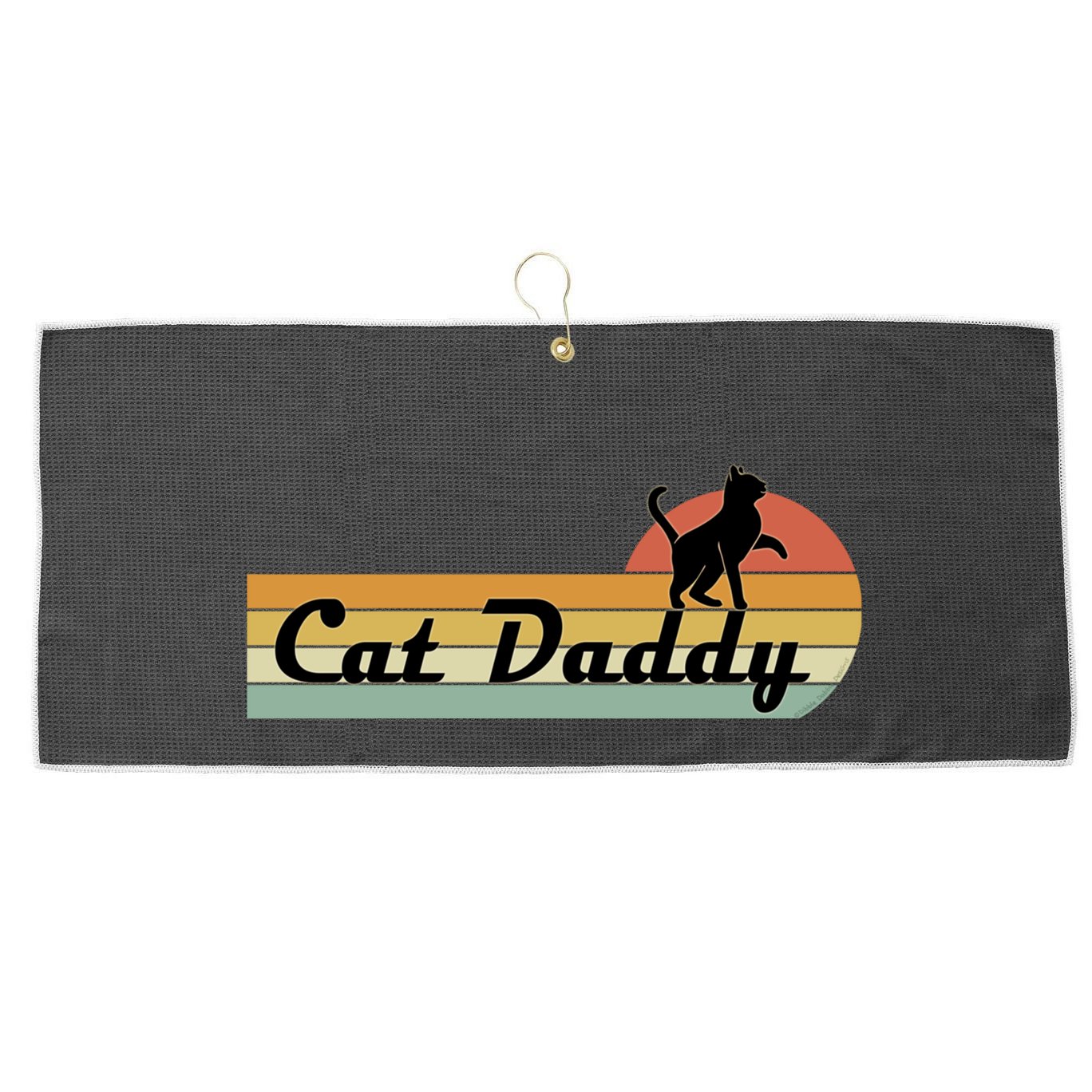 Retro Cat Lovers Cat Daddy Large Microfiber Waffle Golf Towel