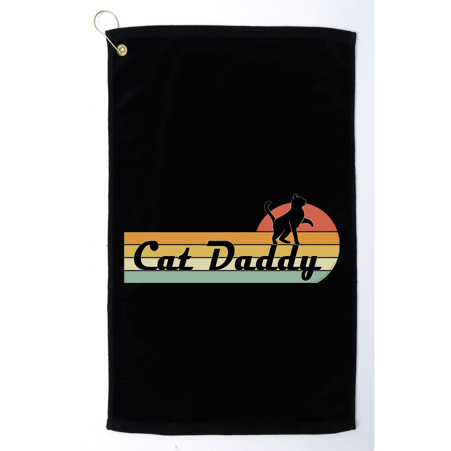 Retro Cat Lovers Cat Daddy Golf Towel