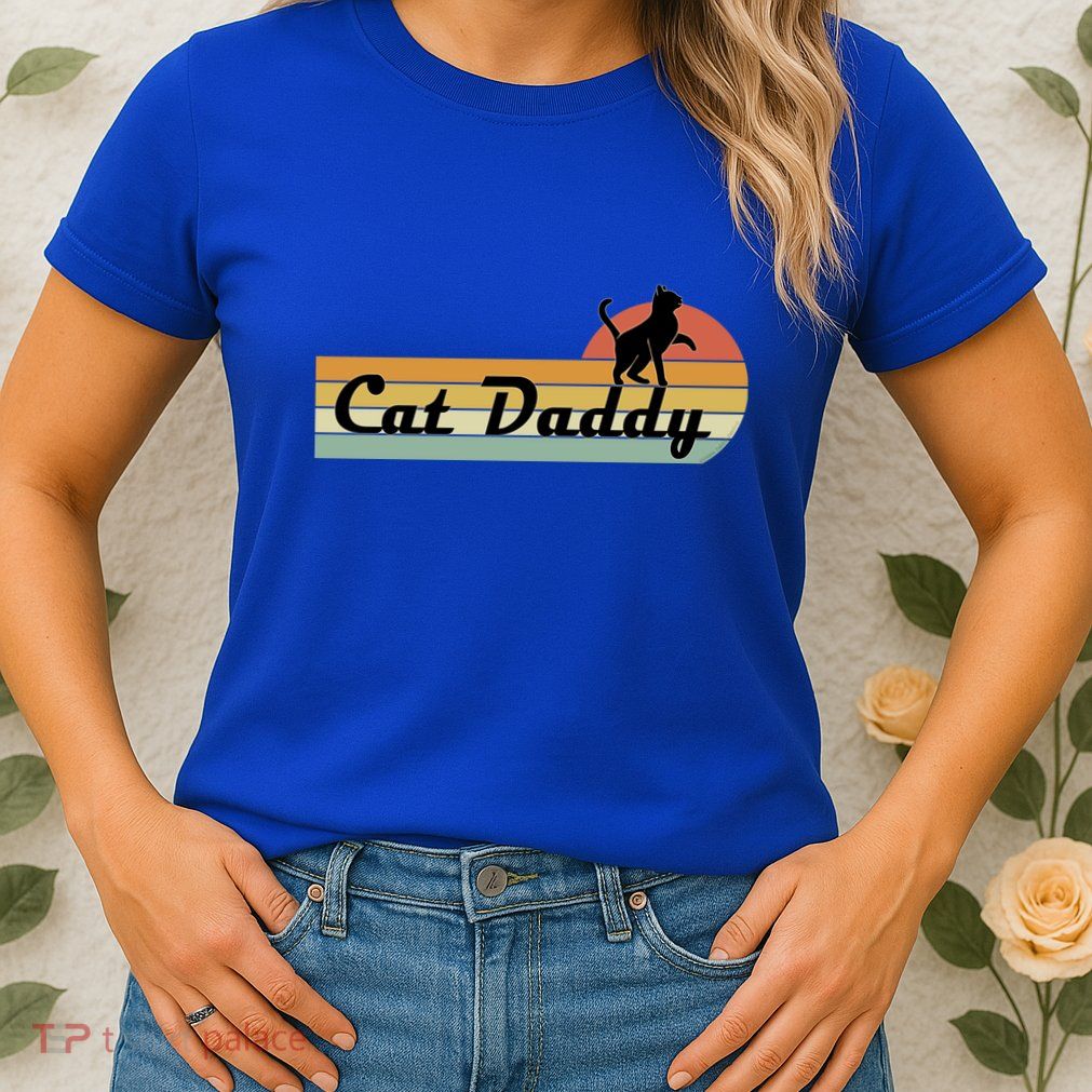 Retro Cat Lovers Cat Daddy Womens T-Shirt