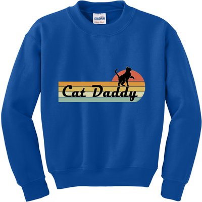 Retro Cat Lovers Cat Daddy Kids Sweatshirt