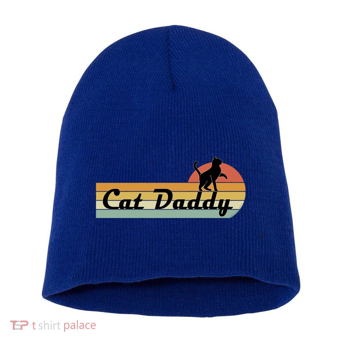 Retro Cat Lovers Cat Daddy Short Acrylic Beanie