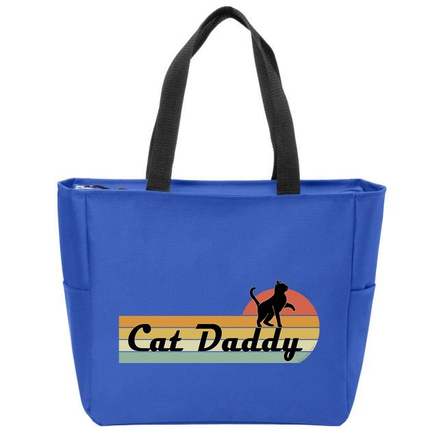 Retro Cat Lovers Cat Daddy Zip Tote Bag