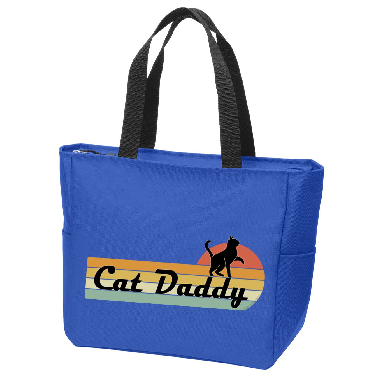 Retro Cat Lovers Cat Daddy Zip Tote Bag