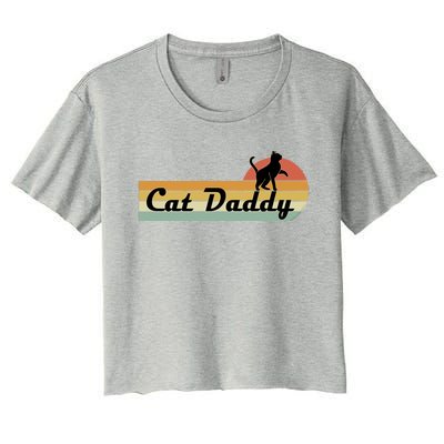 Retro Cat Lovers Cat Daddy Women's Crop Top Tee