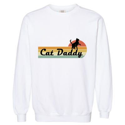Retro Cat Lovers Cat Daddy Garment-Dyed Sweatshirt