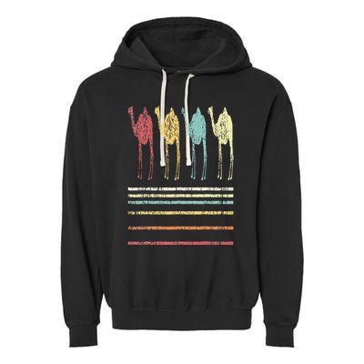 Retro Camel Lover Funny Camel Vintage Garment-Dyed Fleece Hoodie