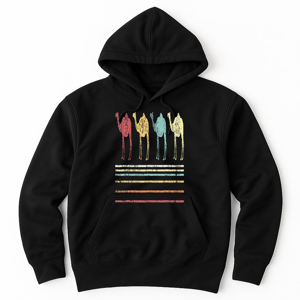 Retro Camel Lover Funny Camel Vintage Hoodie