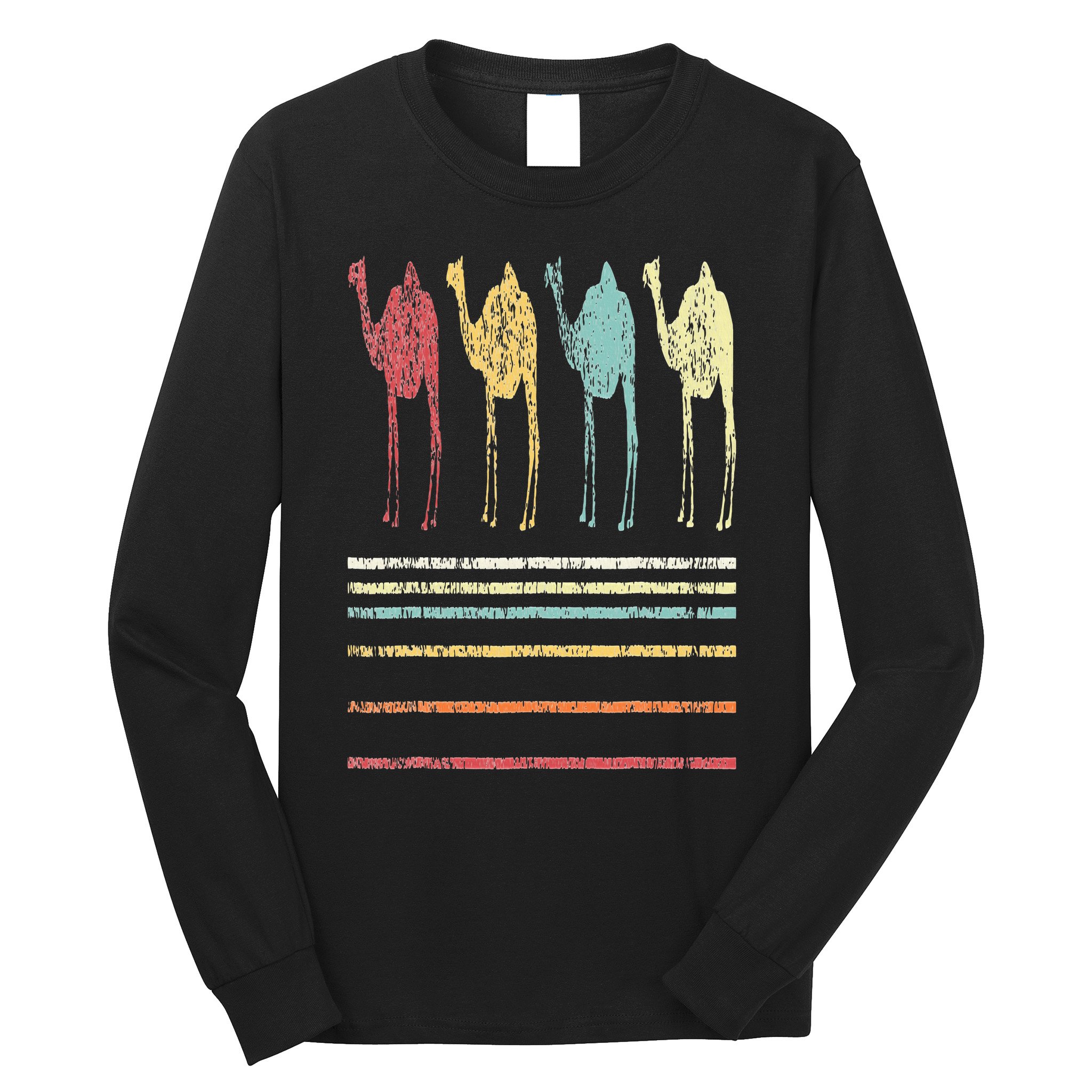 Retro Camel Lover Funny Camel Vintage Long Sleeve Shirt